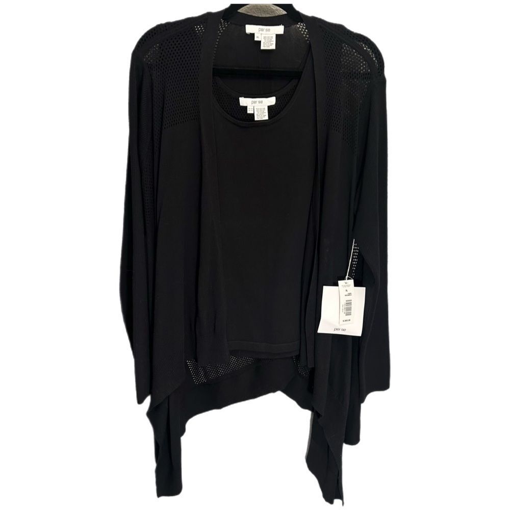 NWT Per Se Black Per Daniela Tank & Sweater Set Women’s XL